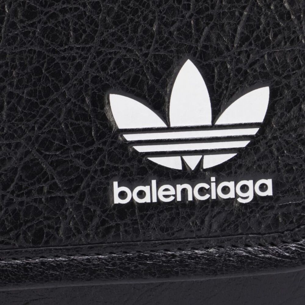 Balenciaga x Adidas Wallet On Strap in Black Leather - Picture 6 of 12